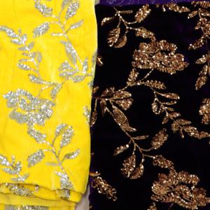 2024 High Quality <strong>Purple</strong> Silk Velvet Fabric with 3 mm <strong>Sequins</strong> Fashion Fabric for Women's Dress Ladies' Costume Fabric - Product Image 6