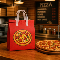 Sac isotherme pliable personnalisé en non-tissé pour livraison de pizzas, motif dessin animé, durable, pour exposition