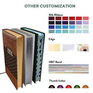 Servicio de Impresión de Biblias con Tamaño Personalizado, Bolsa con Cierre de Color a Elección, Estampado en Caliente, Cubierta de PU Empalmada, <span class=keywords><strong>Biblia</strong></span> Sagrada Española para Hombre - Product Image 4
