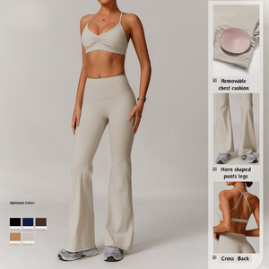 Offre Spéciale personnalisé de haute qualité serré taille haute vêtements de sport séchage rapide Fitness vêtements d'entraînement leggings costume femmes Yoga ensemble - Product Image 3