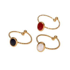 Bague ouverte ajustable en acier inoxydable, best-seller transfrontalier, style Instagram, rétro français, luxe léger, titane J - Product Image 5