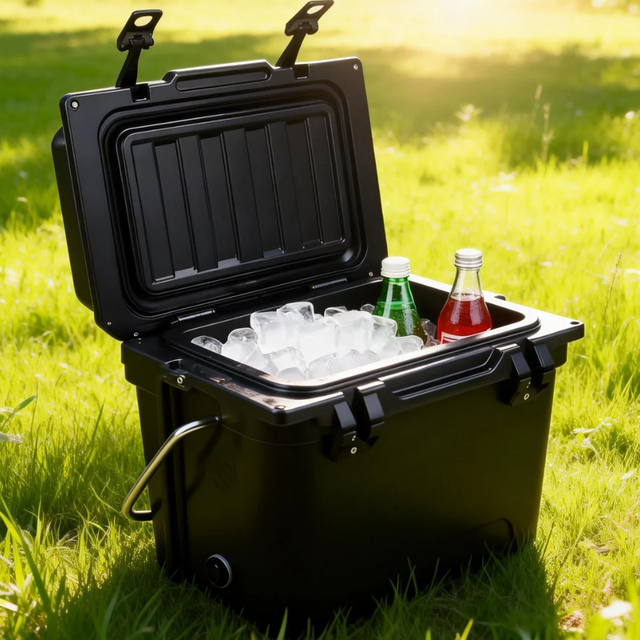 20L Rotomolded PE Insulated Cooler Box Portable Ice Chest 5 Day Ice Retention Non-Slip Handle for Camping Fishing Picnic
