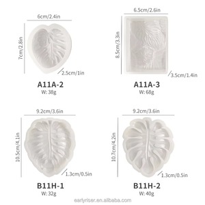 RESIN GO DM1002 3D DIY Leaf Resin Coaster Tray Molds Monstera <b>Soap</b> Aromatherapy Candle Silicone for Home Decoration Crafts - Product Image 6