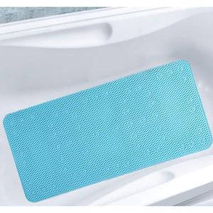 Modern Blue PVC Bathmat Extra Long 43 X 91 CM Anti-Mould Shower Mat with <strong>Suction</strong> Cups for Non-Slip Sleek <strong>Bathroom</strong> <strong>Accessory</strong> - Product Image 3