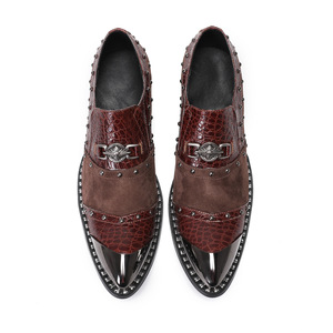 Chaussures <span class=keywords><strong>Derby</strong></span> Vintage britanniques pour hommes robe d'affaires rehaussée de commerce extérieur Oxford bas en cuir véritable <span class=keywords><strong>boucle</strong></span> sueur - Product Image 2