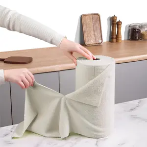 定制超细纤维清洁布卷一次性厨房毛巾洗碗布可重复使用撕开超细纤维毛巾卷