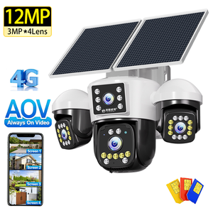 Cámara Solar 4G para Exteriores con <span class=keywords><strong>Cuatro</strong></span> Lentes, <span class=keywords><strong>Cuatro</strong></span> Pantallas, PTZ, Detección de Movimiento, Alarma, Monitoreo en Línea 24/7, Cámara Solar AOV - Product Image 1