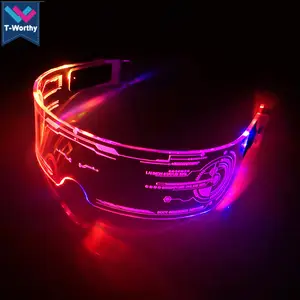 Новые светодиодные неоновые очки Rave в стиле киберпанк, очки для диджея, вечеринки, мероприятия, фестиваля