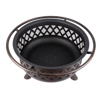 Brasero extérieur rond T1 de 32 pouces avec écran anti-étincelles, idéal pour patio et jardin, modèle Brunswick extra large