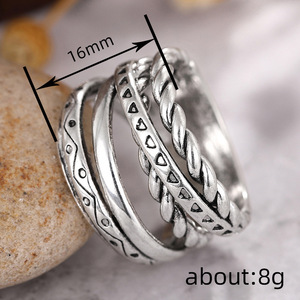 Anello Intrecciato a Strati per Donne, Accessorio Vintage di Moda per Uso Quotidiano - Product Image 4