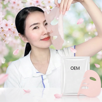 Masque facial hydratant, illuminateur, raffermissant et nourrissant au collagène végétal et vitamine C, marque privée OEM Sakura, végétalien