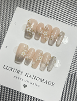 Lot de 10 faux ongles press-on personnalisés faits à la main – Meilleures ventes, magnifiques, de luxe, forme cercueil, en PMMA, application facile