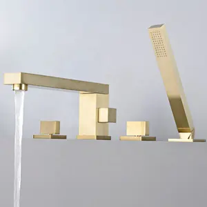 Top-Selling Bathroom Bathtub Faucet Grifo de bano wenzhou golden faucet popular widespread yellow bathroom basin faucet