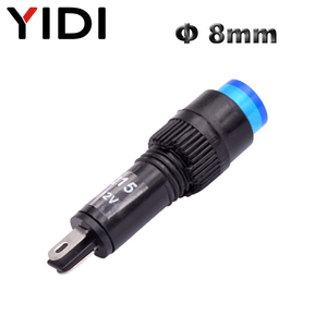 YIDI Indicador de plástico de 8mm lámpara Led señal redonda rojo verde azul blanco amarillo Pines de soldadura función luces de advertencia 3V 6V 12V 220V - Product Image 4