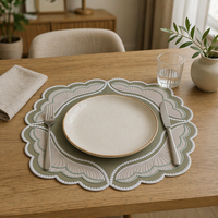 Napperon de table réutilisable élégant et moderne en similicuir brodé