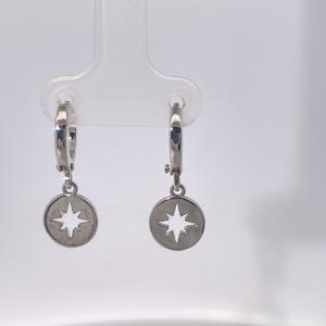 Pendientes de Aro con Forma de Moneda de Estrella del Norte, Estilo Clásico y Sencillo de Tianyu Gems, en Latón Chapado en Oro - Product Image 1