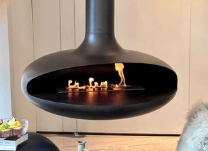 Décor extérieur Cheminée suspendue ouverte Poêle à <span class=keywords><strong>bois</strong></span> Cheminées suspendues au plafond Cheminée flottante à 360 degrés - Product Image 4
