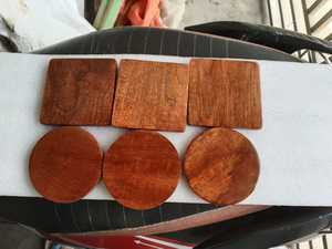 Handmade Wooden Coasters Square and <b>Round</b> Drink <b>Mats</b> Rustic Eco Friendly Custom Logo for Tea Coffee Wine - Product Image 1