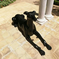 Statue de chien Greyhound en bronze et acier inoxydable, taille réelle, moderne, moulée en 3D, couleur personnalisée, taille sur mesure, art de jardin extérieur, objet de collection