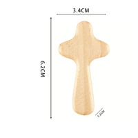 Croix Catholique en Bois Naturel Charme Artisanat Pendentif Cadeau de Pâques Prière pour le Christianisme Bois de Pin Tenant la Prière Objets Sacrés
