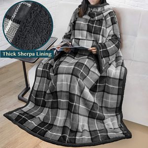 Sherpa — couverture de télévision en molleton et flanelle, couverture ultra douce, personnalisé et portable, avec manches, nouvelle collection - Product Image 2