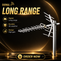 Antenne TV numérique extérieure CenRF à gain élevé longue portée 15dBi UHF en alliage d'aluminium avec connecteur N-Femelle, modèle Yagi pour signal cellulaire