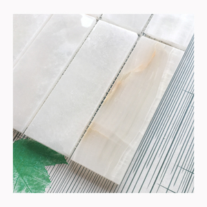 Azulejo de mosaico de ónix blanco, decoración de pared, chapa de mosaico de Jade blanco de Afganistán, mármol Natural, piedra translúcida, arte de baño, tira larga - Product Image 6