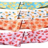 Nouveaux produits pour animaux de compagnie : Collier pour chien avec nœud papillon, série fruits et fleurs en tissu