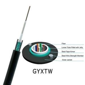 Cable de Fibra Óptica GYXTW de 4, 6, 12, 24 Núcleos, Monomodo G652d OFC con Armadura de Alambre de Acero, Cable de Fibra Óptica para Exteriores GYXTY de 12 Núcleos - Product Image 1