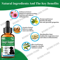 Soutien naturel à la toux à base de plantes liquide apaisant efficace Gouttes de soulagement de la toux pour chiens chats Soins de santé compléments alimentaires