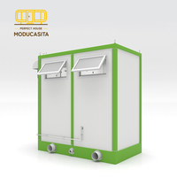 Cabine de toilettes à compost portable, matériau de conteneur, design moderne, installation facile, pour une personne, camping en plein air, WC public