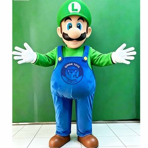 Costume de mascotte de dessin animé <span class=keywords><strong>Mario</strong></span> Luigi en peluche de qualité supérieure, taille adulte, personnalisé par Qiman, en vente - Product Image 2