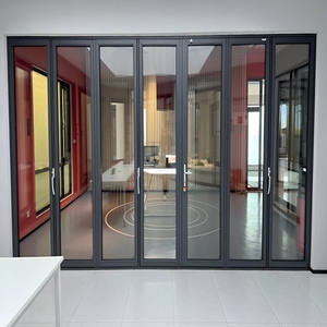 Porte pliante en aluminium à charnière dissimulée, structure anti-déformation, système de pliage pour ouverture de patio et balcon de villa - Product Image 1