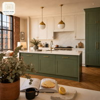 Meubles de cuisine sur mesure pour toute la maison, plus de 20 couleurs, porte Shaker, vert sauge, gris, noir, blanc, plan de travail en quartz, usine OEM ODM