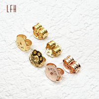 LFH 18K bijoux en or véritable boucle d'oreille bouchon de prise arrière oreille Post papillon Clips pour boucle d'oreille bouchon accessoires