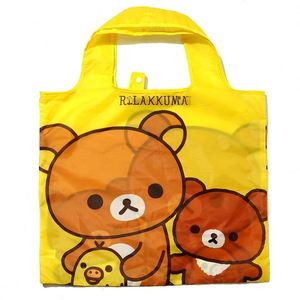 Cute Cartoon Rilakkuma Bear <b>Big</b> Foldable Reusable Shopping Bags Folding Shopper Bag Eco Grocery Bag Women Kids Tote <b>Handbag</b> - Product Image 2