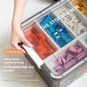 CityLife Modern 43L PP Caja de juguetes transparente para niños Artefacto de almacenamiento rectangular de gran capacidad para inyección de bloques <span class=keywords><strong>Lego</strong></span> - Product Image 3