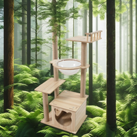 Arbre à chat de luxe écologique Manji Factory pour petits animaux, en bois et plastique durables, griffoir interactif pour animaux de compagnie