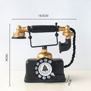 Nostalgische Hars Ambachten Telefoon Ornament Schattige Ouderwetse Handset Voor Interieur Europese Voor Bar Woonkamer Hars Mallen - Product Image 4