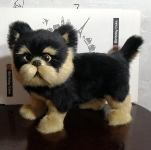 Simulé Yorkshire Terrier Mignon Petit Chien Noir Modèle Animaux En Peluche Animaux En Peluche Jouets Pour La Maison De Noël Décoration De Vacances - Product Image 2