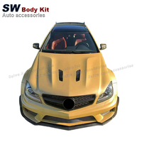 Kit carrosserie FRP de haute qualité style BS pour Mercedes Benz Classe C Coupé W204 C63 2011-2015 2 portes, pare-chocs avant, jupes latérales, spoiler de capot