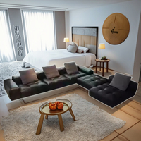 Canapé modulable pliable et minimaliste en tissu compressé Design de chaise paresseuse pour le salon et la chambre à coucher Caractéristique inclinable pour les hôtels