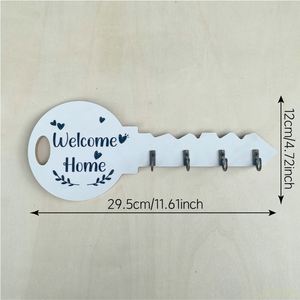 Creative Key Holder for Doorways and Rooms Storage of Household Items Wood Crafts Wooden <b>Boxes</b> Wall Signs - Product Image 3