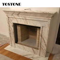 Tostone, cheminée en marbre naturel de haute qualité, personnalisable, avec des veines dorées, pour la décoration intérieure de la maison, de la villa, de la pièce