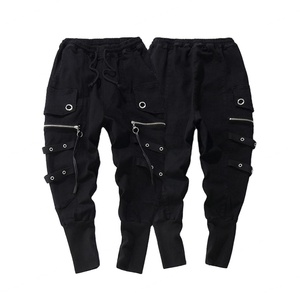 Custom Fashion Drawstring Casual <b>Men</b> High Quality Joggers Black Sweatpants Hip Hop <b>Men</b> Streetwear Casual Trousers <b>Cross</b>-pants - Product Image 1
