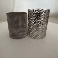 OEM SS304 316L Stainless Steel Perforated Filter Screen Cylinder Filter Element untuk Kapal Penyaring Laut