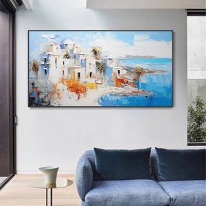 SQ <span class=keywords><strong>mer</strong></span> peinture à l'huile <span class=keywords><strong>paysage</strong></span> méditerranéen humeur Architecture Unique <span class=keywords><strong>paysage</strong></span> naturel peinture été île plage peinture à la main - Product Image 6