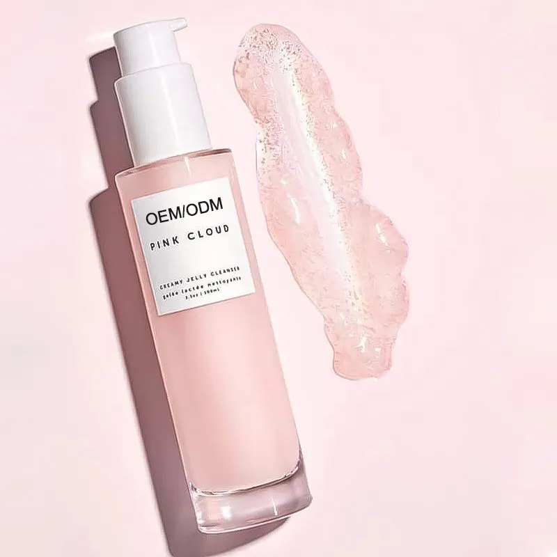LOGO personalizzato 100ML Remover pulizia profonda rosa rosa organico delicatamente detergente in schiuma per il viso brufolo FACE WASH