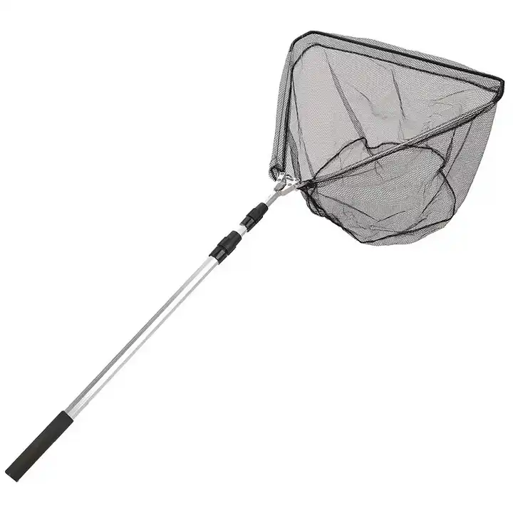 Retractable Fish Net, 1.5M Triangular Folding Fishing Landing Net with  Telescoping Pole Handle, Collapsible for Saltwater Freshwater, Fishing Net  for