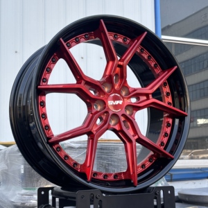 Jantes 2 pièces en alliage léger forgé <span class=keywords><strong>rouge</strong></span> noir 17 18 19 20 21 22 pouces design sportif pour Audi RS BMW M Mercedes AMG 18x8.5 - Product Image 3